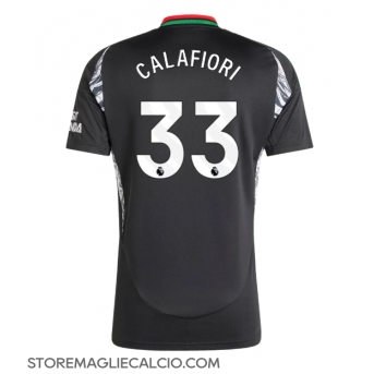 Arsenal Riccardo Calafiori #33 Maglia Gara Trasferta Repliche 2024-25 Maniche Corte
